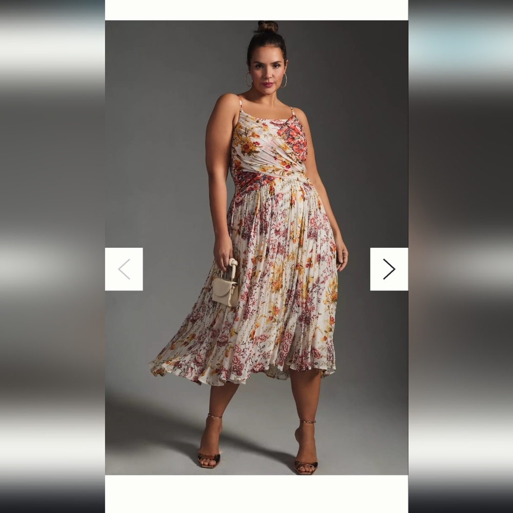 Anthropologie Multicolor Floral Midi Dress